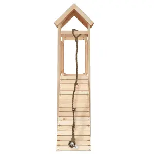 Berkfield Playhouse with Climbing Wall Solid Wood Pine