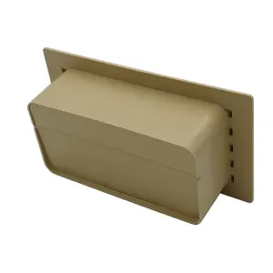 Kair 180mm x 95mm Rectangular Airbrick with Damper - Beige