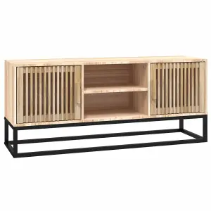 Berkfield TV Cabinet 105x30x45 cm Engineered Wood and Iron