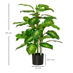 HOMCOM Artificial Evergreen Tree Fake Plant in Pot Indoor Outdoor Décor 95cm