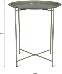 Clay STEEL OUTDOOR BISTRO TRAY TABLE ONLY Foldable Removable Tray Top Matt Powder Coated Steel