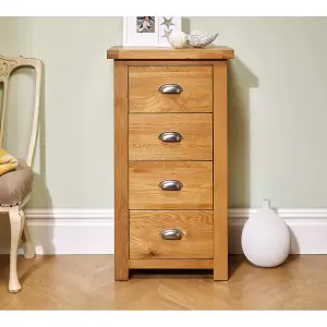 Birlea Woburn 4 Drawer Narrow Chest Oak