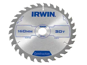 IRWIN Construction Circular Saw Blade 160 x 20mm x 30T ATB