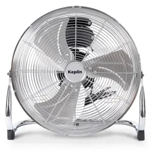 KEPLIN 20" Heavy Duty Chrome Floor Fan with 3 Speeds