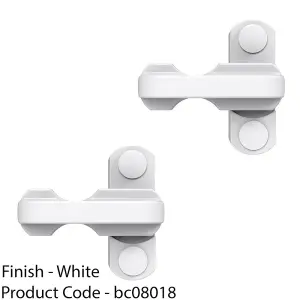 2 PACK - White Window Sash Block - Turn to Open Child Window Safety Arm Lock