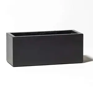 Primrose Terracotta Fibrecotta Dark Grey Trough Planter 50cm