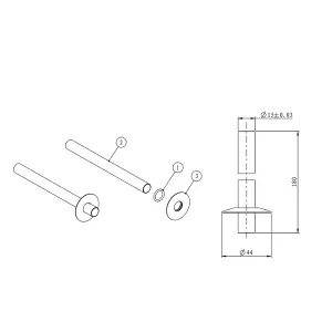 Right Radiators Radiator Pipes and Collars Easy Fit Packs 180mm Pipes Polished Antique Brass