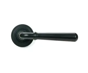 Matt Black Newbury Lever on Rose Set (Art Deco)