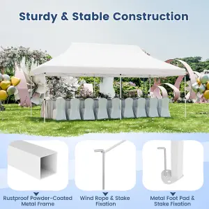 Costway 3M x 6M Pop-up Canopy Tent Folding Instant Sun Shelter w/ Carrying Bag