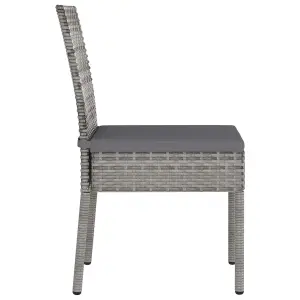 Berkfield Garden Dining Chairs 2 pcs Poly Rattan Grey