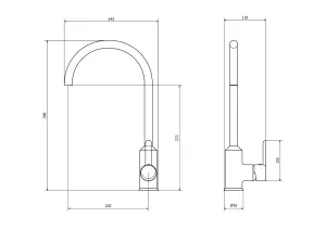 Flode Bryne Kitchen Mixier Tap Gun Metal Finish