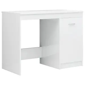 Berkfield Desk High Gloss White 140x50x76 cm Engineered Wood