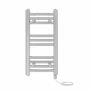 Right Radiators Prefilled Electric Curved Heated Towel Rail Bathroom Ladder Warmer Rads - Chrome 600x300 mm