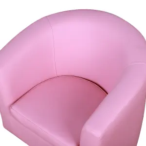 HOMCOM Kids Mini Sofa Children Armchair with Ottoman for Bedroom Playroom Pink