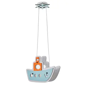 Litecraft Multi Coloured Boat Glow Kids Ceiling Pendant