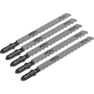 5-Pack 75mm Chrome Vanadium Jigsaw Blades for Wood and Plastic Cutting - 10 TPI