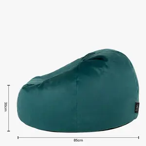 icon Aurora Classic Velvet Bean Bag Chair & Pouffe Teal Green Bean Bag Chair