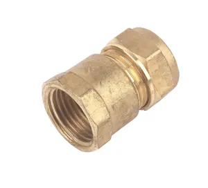 Plumbsure Compression Straight Coupler (Dia)15mm, (L)41.8mm