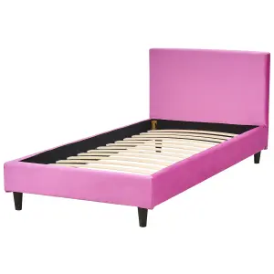 Velvet EU Single Size Bed Fuchsia Pink FITOU