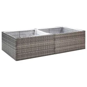 Berkfield Garden Planter Grey 157x80x40 cm Poly Rattan