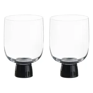 Oslo DOF Tumblers (Set of 2) Clear/Black