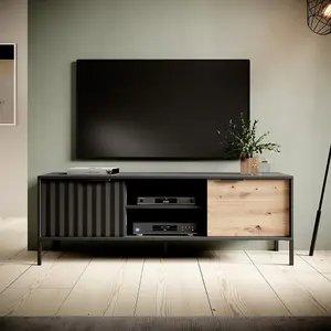 Chic Rave TV Cabinet in Oak Artisan (H)540mm (W)1530mm (D)400mm - Sleek Design with Storage