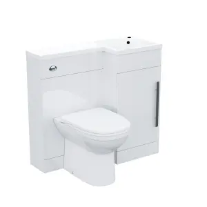 Nes Home 900 mm RH Basin Sink Vanity Cabinet White WC Unit BTW Toilet Melbourne