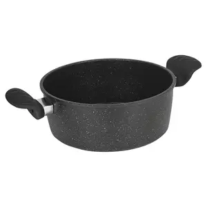 URBNCHEF 20cm Diameter Pressed Carbon Induction Casserole Pot with Soft Touch Handle