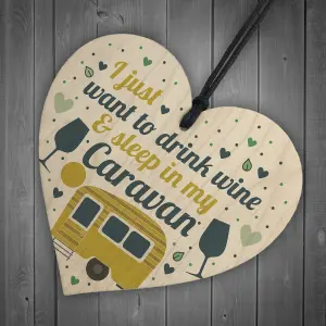 Red Ocean Novelty Caravan Motorhome Gifts Hanging Wooden Heart Caravan Accessories Home Decor Gifts