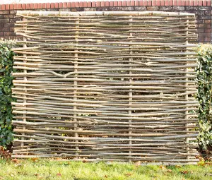 Hazel Hurdle Fencing Panel 6ft x 5ft Premium Weave Birchwood Capped Natural