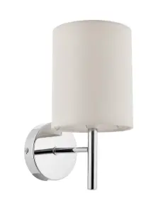 Anson Lighting Phoenix Wall light finished in Chrome plate and vintage white fabric