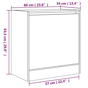 Shoe Cabinet Sonoma Oak 60x34x63.5 cm Engineered Wood