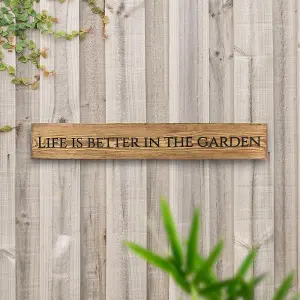 Peak Heritage Engraved Wooden Sign 60cm - Life Is Better In the Garden