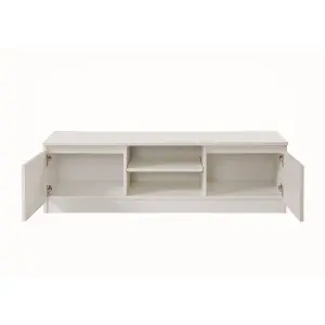 Modern TV Unit 120cm Media Cabinet 2 Doors + Shelf White Turin