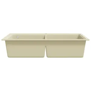 Berkfield Granite Kitchen Sink Double Basins Beige