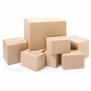 50 x Single Wall 12 x 9 x 12" (305x229x305mm) Strong Cardboard Shipping Boxes For House Moving & Storage