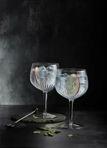 Luigi Bormioli Mixology Clear Round Crystal Dishwasher Safe Spanish Gin Glasses Set 800ml Pack of 4