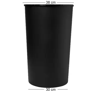 Black Kitchen Bin 45 Litre 45L TOUCH BIN Colour Bin for Home Garden Office School Kitchen Bathroom Top Bin Portable Pedal Bin Remo