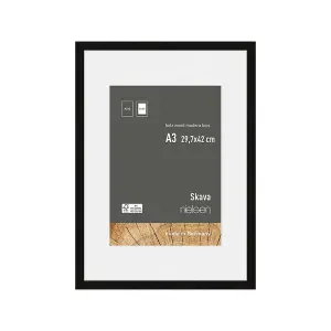 nielsen Skava A3 Black Wooden Picture Frame With A4 Mount