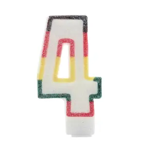 Apac Glitter 4th Birthday Candle Multicoloured (One Size)