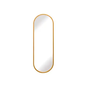 MirrorOutlet Vultus - New Gold Metal Framed Double Arched Wall Mirror 63" X 22" (160CM X 55CM)