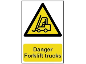 Durable PVC Scan Danger Forklift Trucks Sign 200 x 300mm