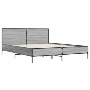 Berkfield Bed Frame without Mattress Grey Sonoma 135x190 cm Double