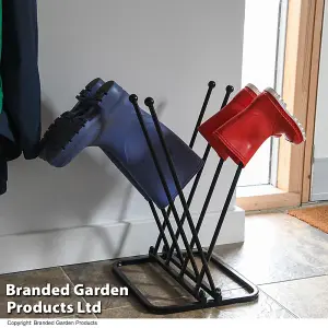 Garden Gear 4 Pair Metal Welly Boot Rack Storage Stand