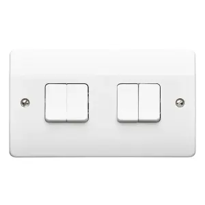 MK 10A 2 way 4 gang Light Switch Gloss White