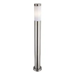 Luminosa Plaza 1 Light Tall Bollard Post Stainless Steel IP44, E27