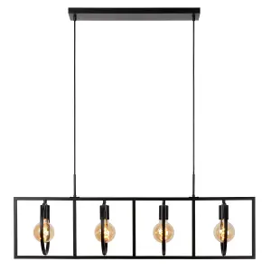 Lucide Suus Classic Bar Pendant Light - 4xE27 - Black