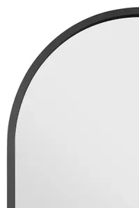 MirrorOutlet Arcus - Black Framed Arched Leaner/Wall Mirror 63" X 31" (160CM X 80CM)