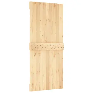 Berkfield Sliding Door with Hardware Set 90x210 cm Solid Wood Pine