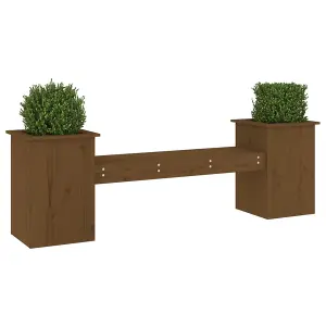 Berkfield Planter Bench Honey Brown 184.5x39.5x56.5 cm Solid Wood Pine